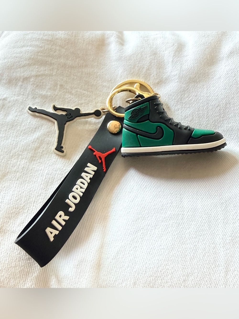 Air Jordan Green & Black Sneaker Keychain NEW